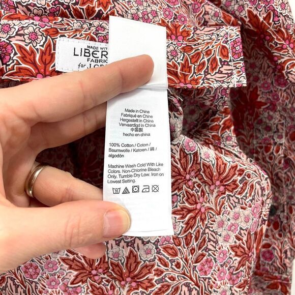 J. Crew Slim-fit cotton tuxedo‎ shirt in Liberty Aubrey Forest floral Sz 00 - Picture 10 of 11